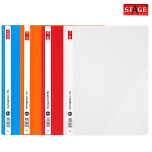 STAGE - Plastic Conference Management File Transparent Plastic File & Papers Cover Size A4 with Fastener - Multi Colors 1 Pcs (320)